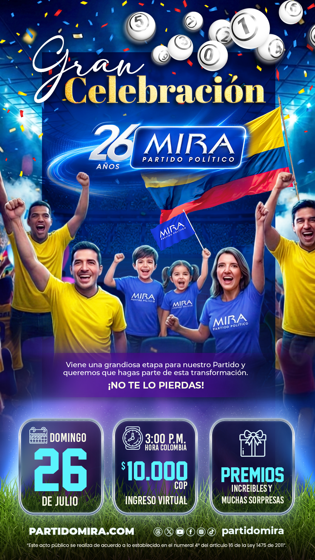 GRAN CELEBRACIÓN 26 AÑOS | PARTIDO MIRA
